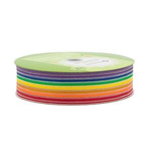 Member's Mark Premium Wired Ribbon 50 Yards 1.5in Width, Rainbow Striped